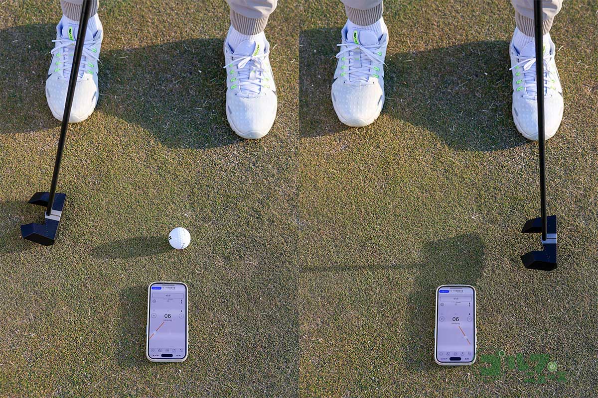 メトロノームを使いながら同じテンポでいろんな距離を打ち分ける　写真:小林司