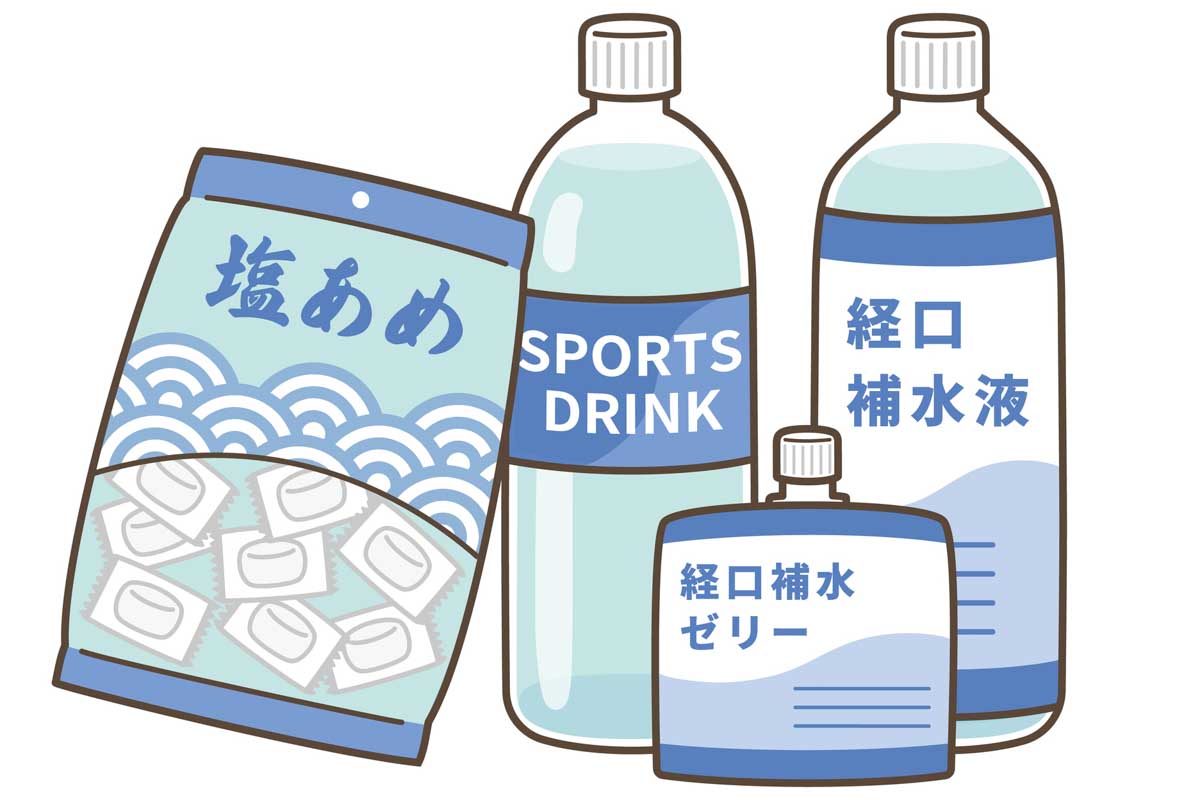 スポーツドリンクはもちろん、経口補水液も準備すべき!?　イラスト：PIXTA