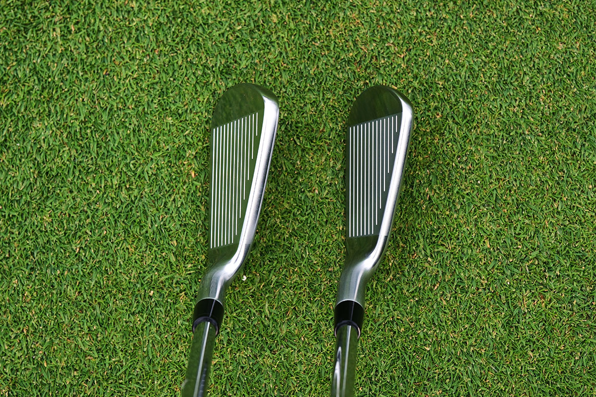 「X FORGED MAX STAR」（左）と「X FORGED MAX」（右）のフェース形状の違い[写真：田辺直喜]