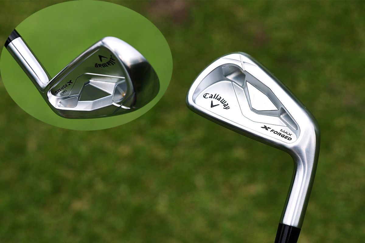 「X FORGED MAX」はバックフェースのトゥ側とヒール側にCNC加工で小さなポケットを開ける精密な技術を導入。これにより打球の上がりやすさとやさしさを実現している[写真：田辺直喜]