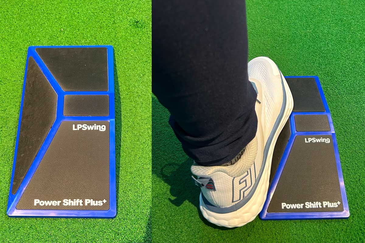 頑固な「右足のスエー」や傾斜時のショットに必要なスイングのバランス練習ができる