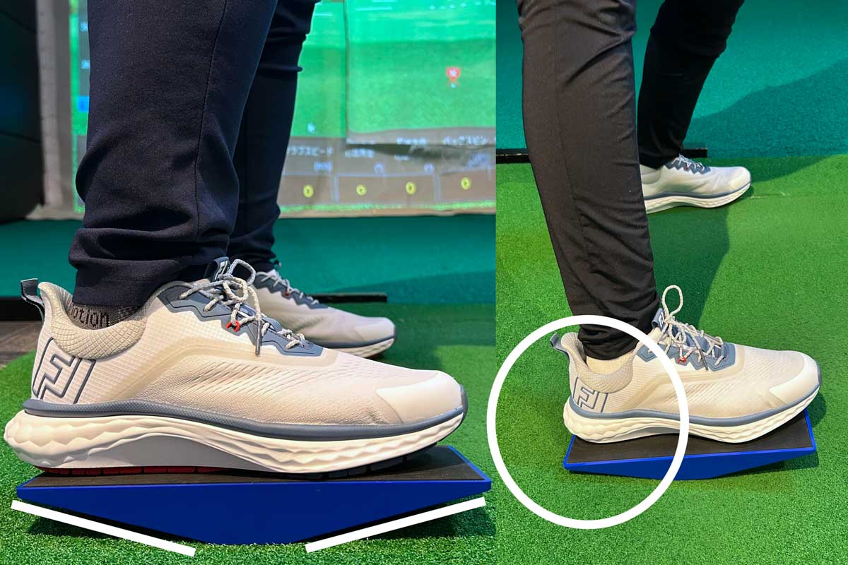 体重をかける場所や方向によって「パワーシフトプラス」が傾くため、タイミングよくフットワークを使う感覚をボールを打ちながら覚えられる