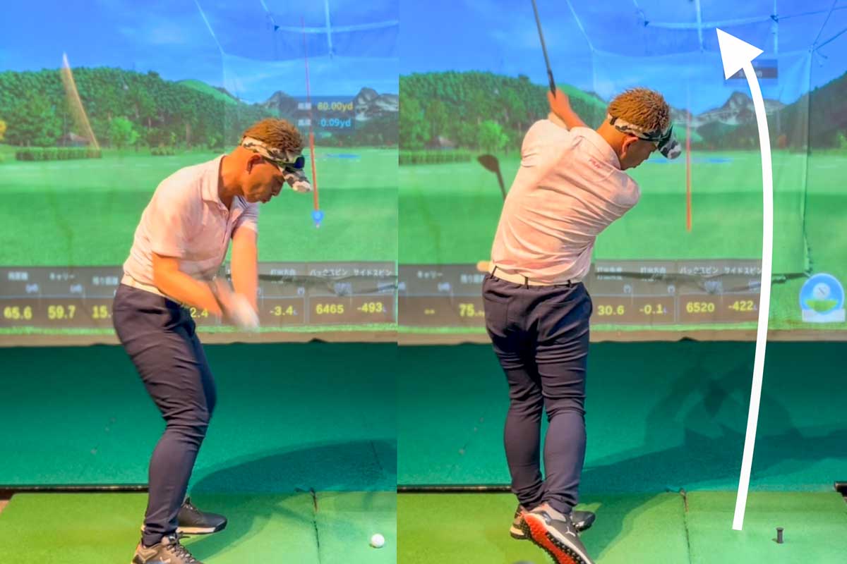 フェースが閉じ過ぎて引っかけやフックが出やすいウェッジでドローボールの練習をすると、インサイドアウト軌道とフェース向きのバランスをつかみやすい