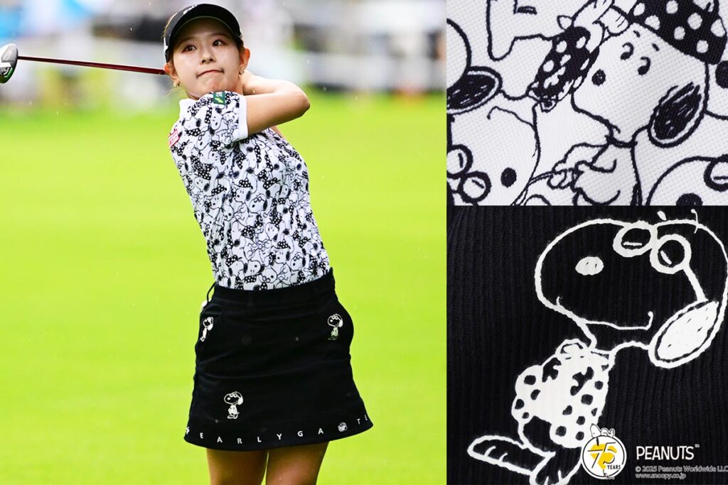 何匹いるの!? 吉田鈴は“無数のスヌーピー”のモノトーン総柄シャツで
