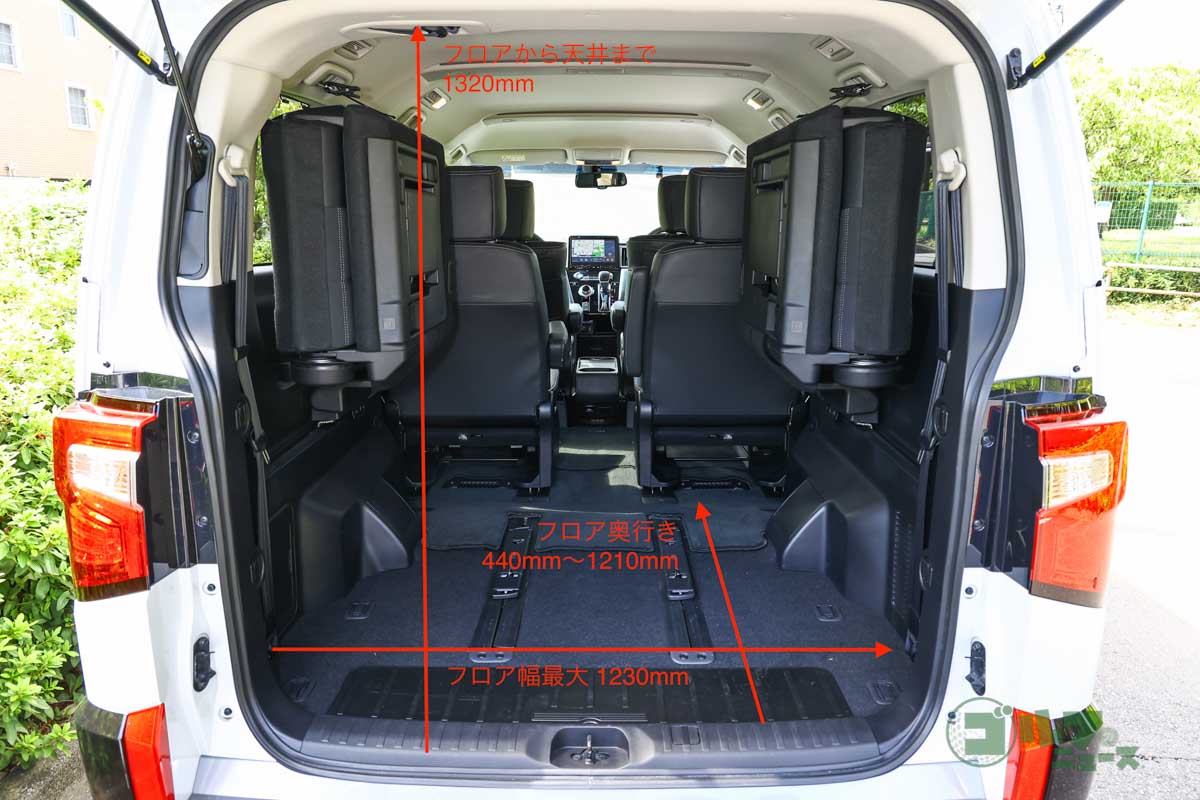 室内は高さにもゆとりがあるのでキャディーバッグを立てて収納することもできるはず