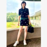 「いつも輝いてるよ」34歳・元アイドルが見せた“極ミニスカ”ゴルフウエア姿に視線集中!「ヘッドスピード上がってないですか?」