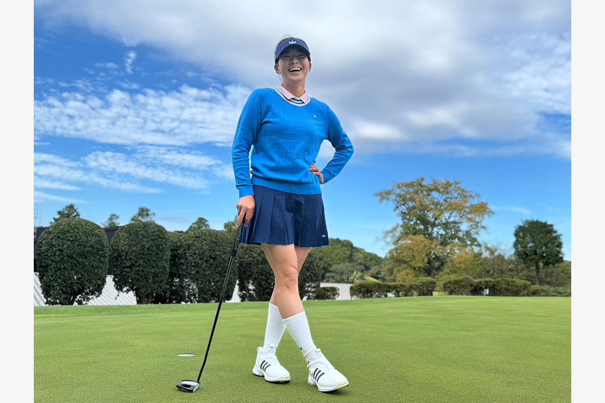 渋野日向子「オリジナルスゴルフ」着用画像　提供：株式会社ゾーン