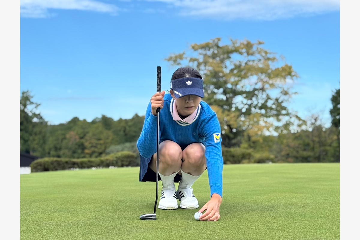 渋野日向子「オリジナルスゴルフ」着用画像　提供：株式会社ゾーン
