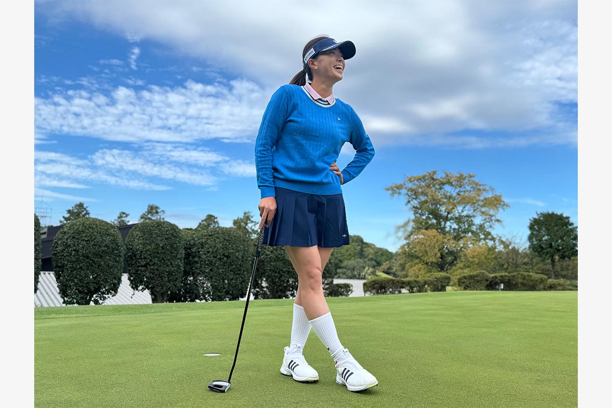 渋野日向子「オリジナルスゴルフ」着用画像　提供：株式会社ゾーン