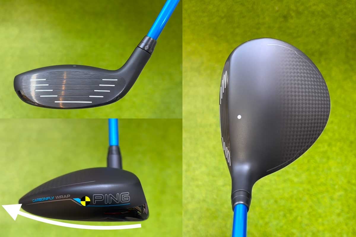 ソールが後方に向かって緩やかに上がっているピン「G440 MAX フェアウェイウッド」は、深くて低い重心設計とクラブ長で、ヘッドスピードと弾道の高さが得やすい