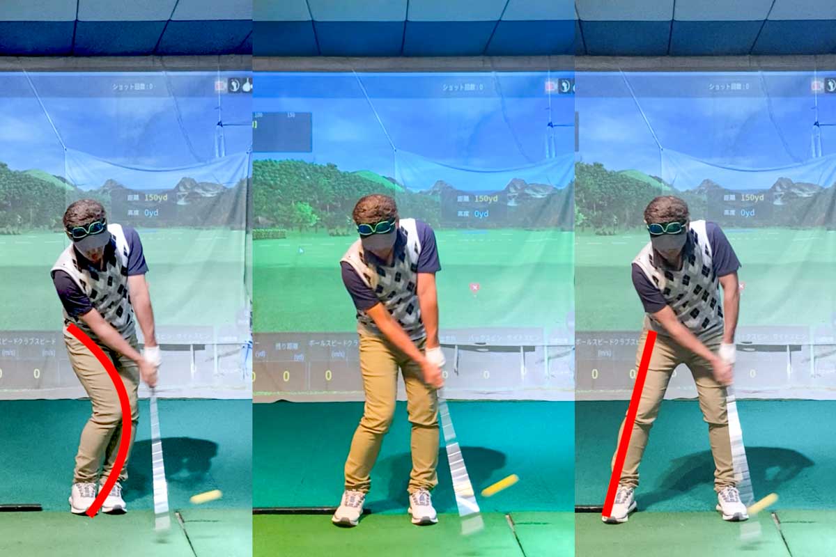 大げさなアドレスや体の使い方をせず、「小さなショット」のように振り幅に合ったスイングを行うのが「バニラピッチ」が提唱する基準の打ち方