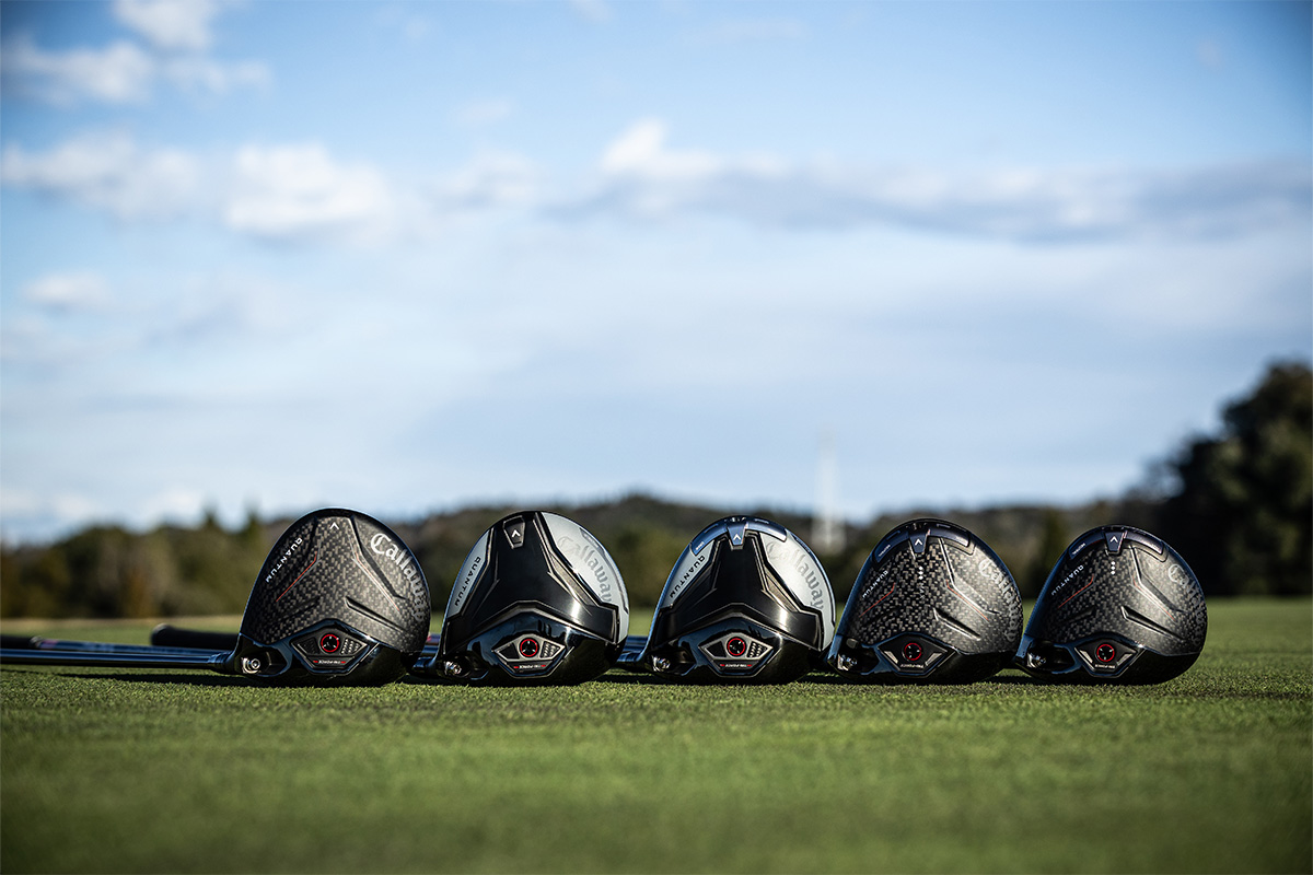 新たに導入された「3層構造」の「TRI-FORCE フェース」で飛躍的な進化を遂げたキャロウェイの新シリーズ「QUANTUM」。スコアアップに近づくクラブであることは間違いなさそうだ[写真：落合隆仁]