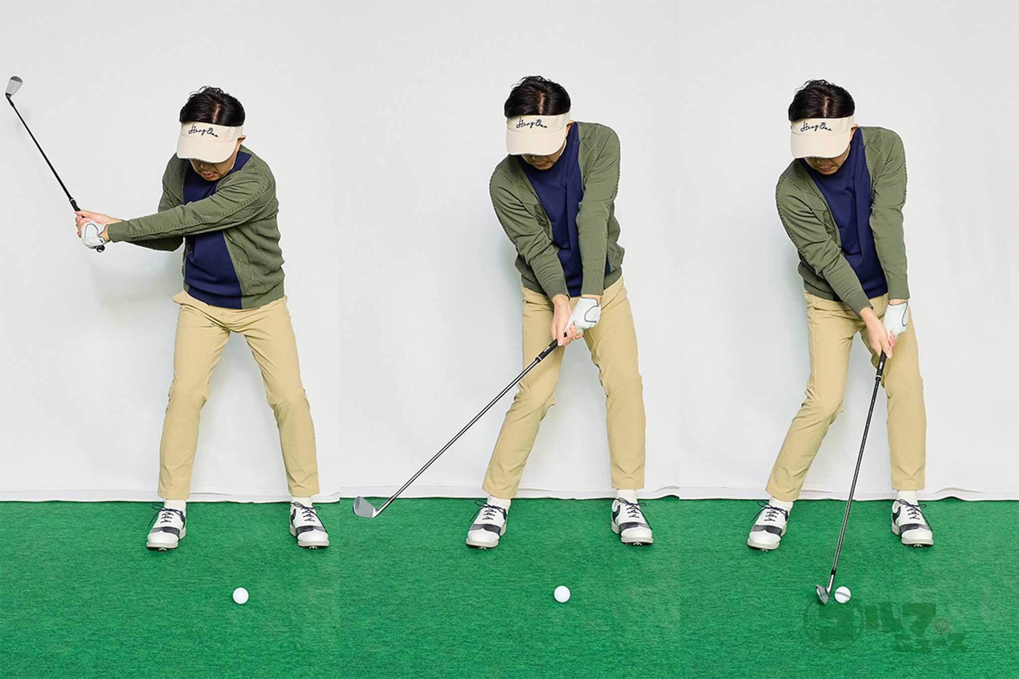 アドレス時の開いた状態で当たると右に飛ぶのは明らかなので、誰もがインパクトに向かって思いきってフェースターンできる　写真:西村恵