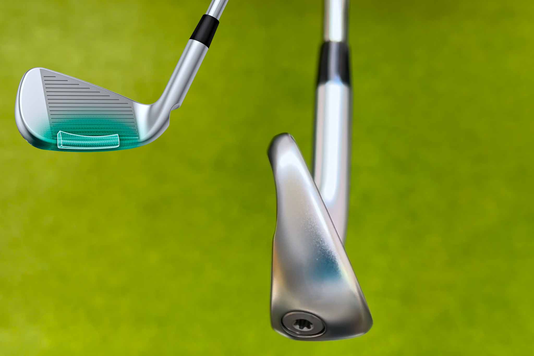 非常に高いボール初速が出て「高打ち出し＆高弾道」ショットが誰でも打ちやすい「i540」アイアンは、グリーンを上空から狙っていける