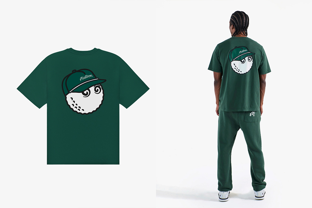 「Malbon Golf」マルボンのアイコン「バケツくん」ロゴをプリントした定番T。ワンポイントでムードが出る　写真：公式サイトより