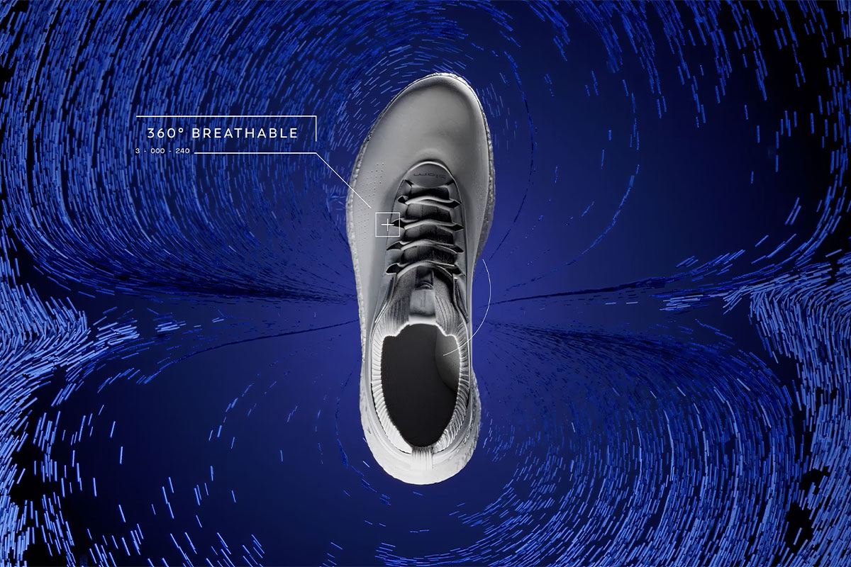 「GORE-TEX Surround」テクノロジーを搭載し、360度の防水透湿性能を実現。ミッドソールの通気孔が湿気を逃がし、ラウンド中も足元をドライに保つ