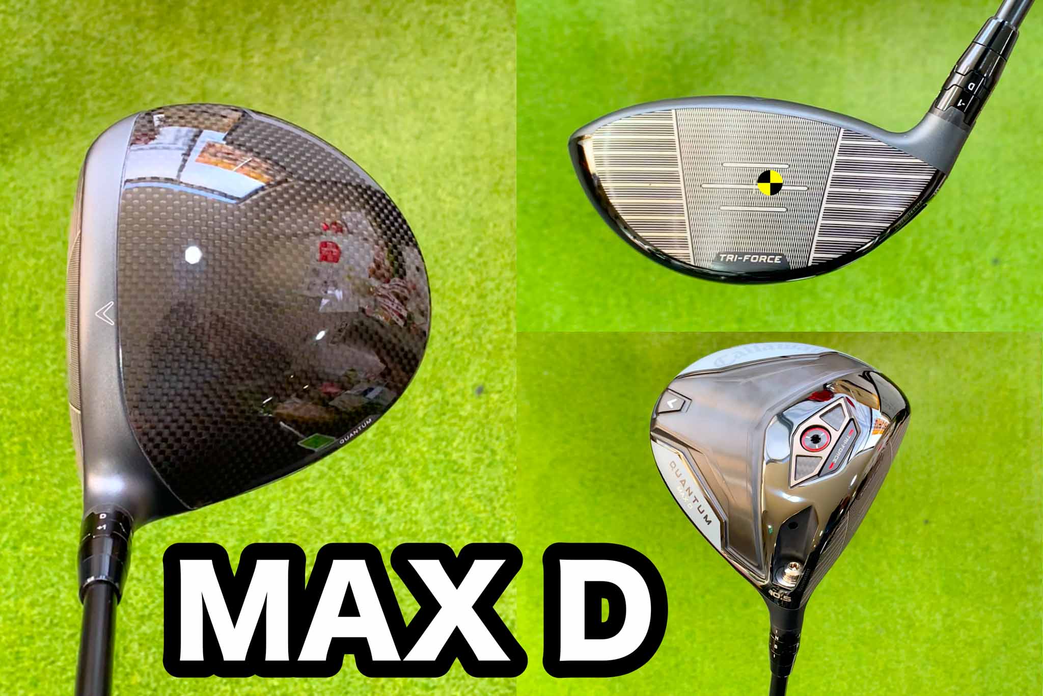 スクエアに構えられるヘッドシルエットの「MAX D」は、コアモデル「MAX」よりもわずかにドローバイアスの重心設計