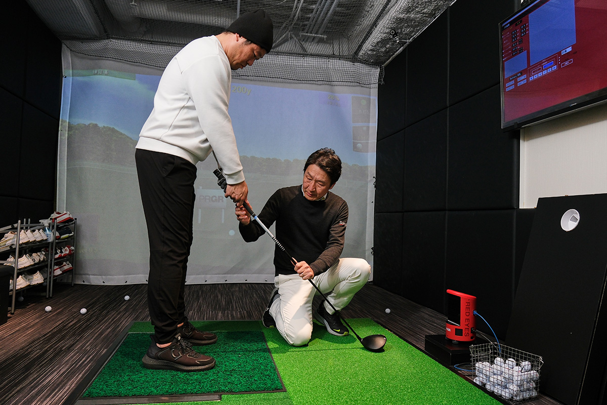 「PRGR ScienceFit」の様子。指導をしてくれたのは宮川まもるプロ