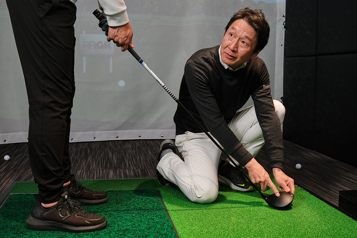 「PRGR ScienceFit」の様子。指導をしてくれたのは宮川まもるプロ