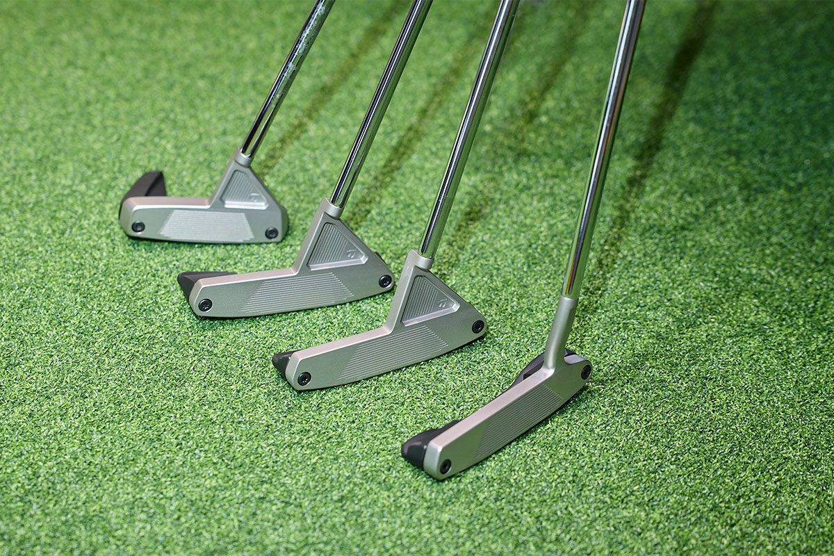 9種のラインアップのうち、7種がブレードタイプ。オートマチックなパターが苦手で、自分で操作してパッティングしたいというゴルファーのニーズに応える[写真：西村恵]