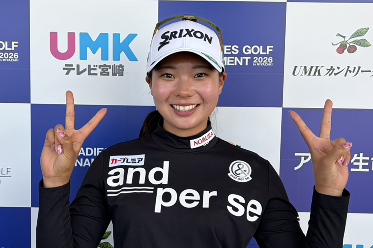 プロアマ戦のあと取材に応じた菅楓華　写真：山西英希