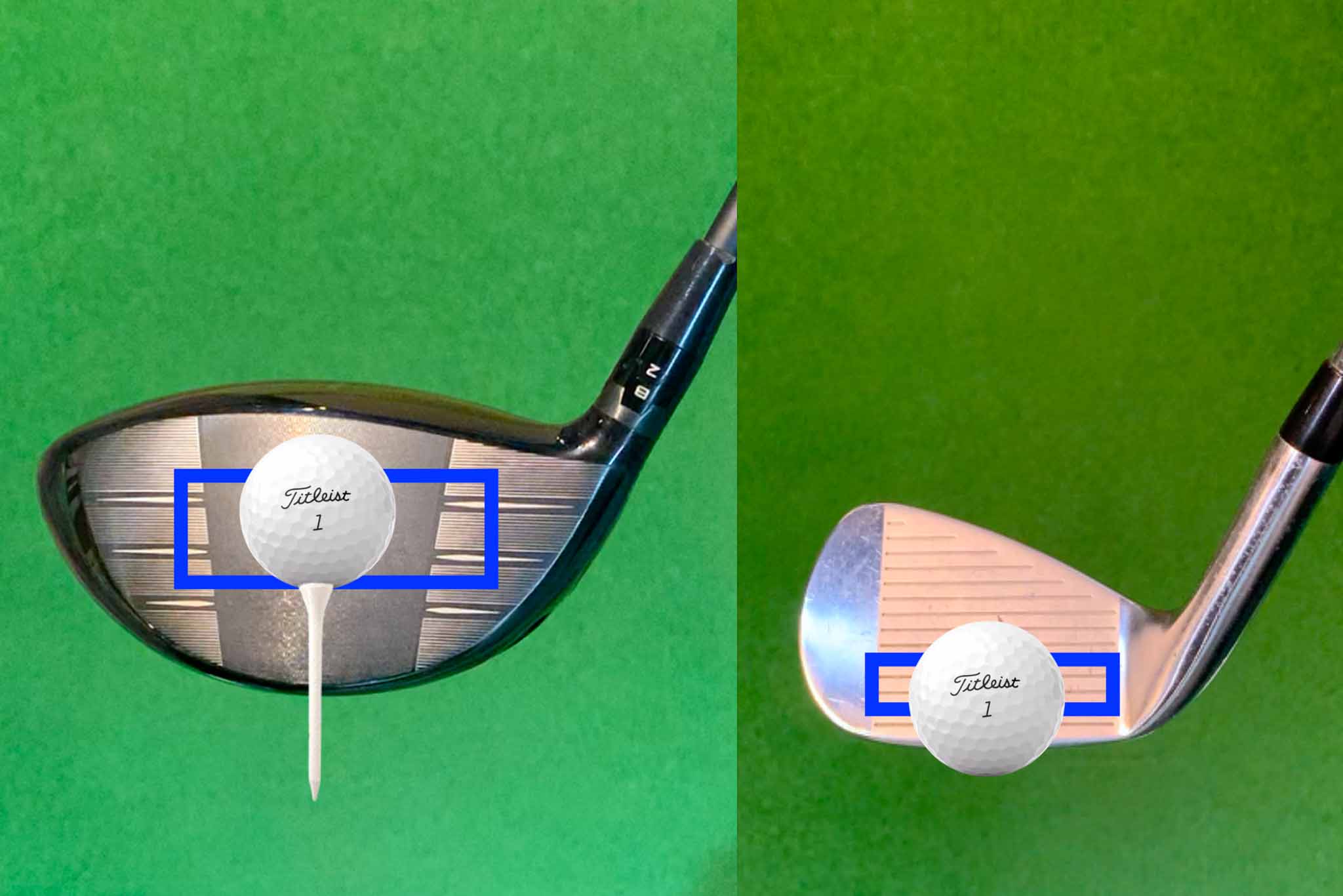 ティーアップしたドライバーショットと比較して、地面から打つセカンドショットではヘッド軌道の上下のズレの許容範囲が狭いため、ダフリのリスクも高くなる