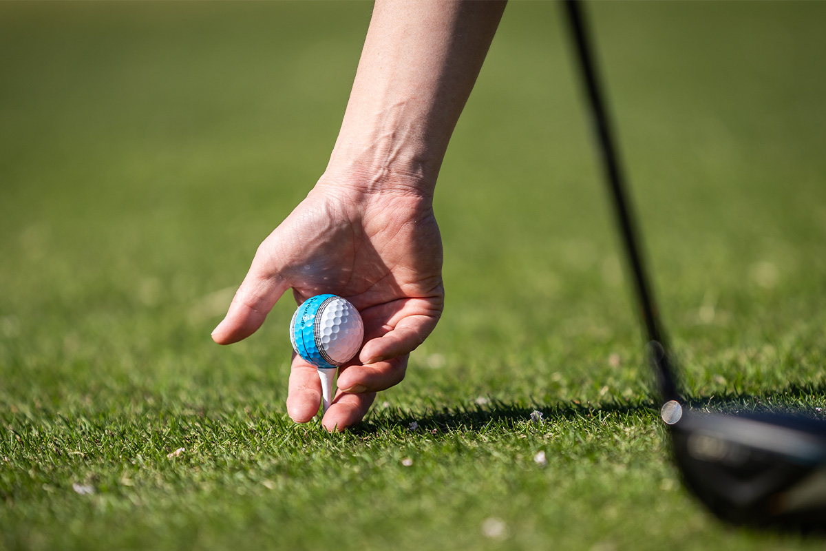 ティーショットにおいても「360°クリアパスアライメント」をうまく活用することで、スイング軌道や目標方向へのイメージが描きやすくなる[写真：角田慎太郎]