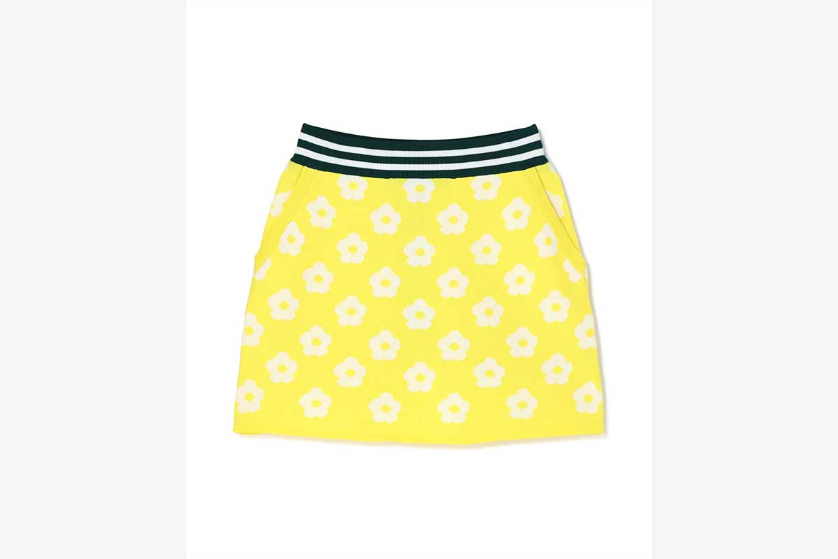 【CINEMA MONOTONE】花柄JQニットスカート／イエロー　1万8700円（税込み）　JACK BUNNY!!公式オンラインストアより