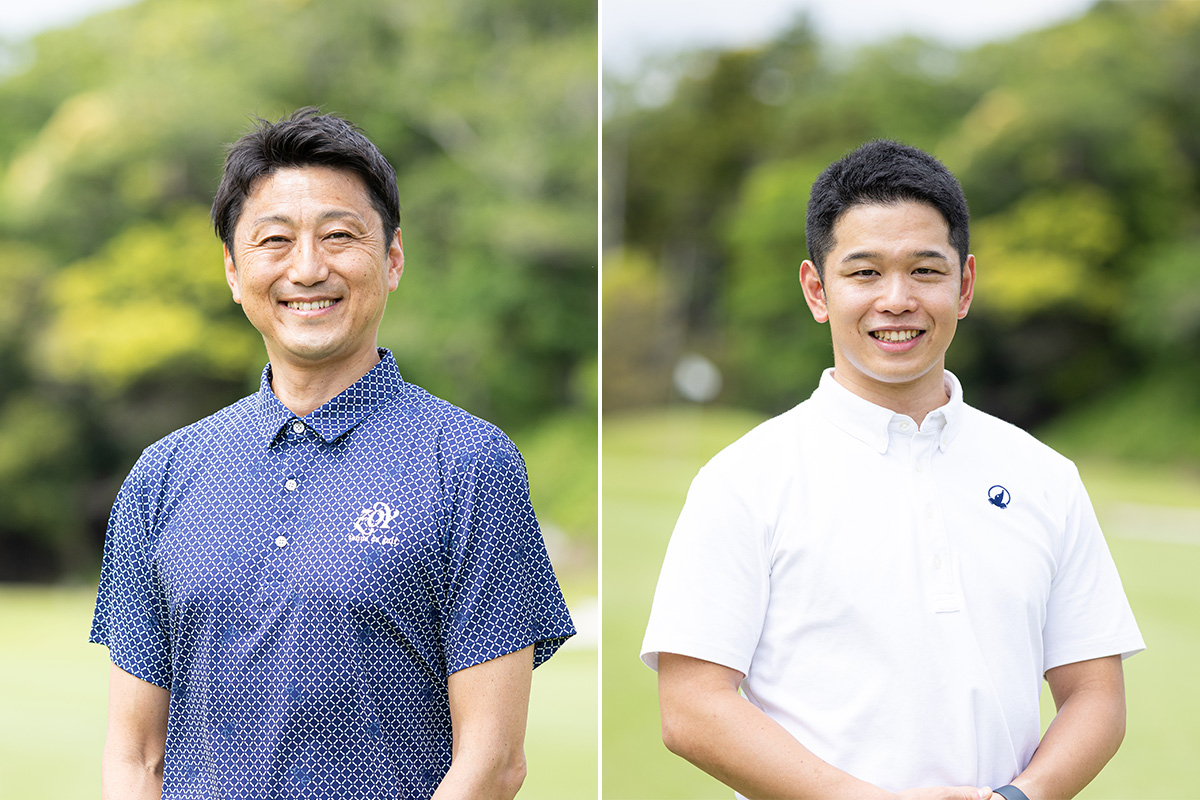 写真左が関浩太郎プロ。1974年生まれ。「SEKI GOLF CLUB目黒」を主宰するクラフトマン兼スイングコーチ。スイングとギアの両面に精通し、分かりやすく的確な新製品の試打インプレッションに定評がある。写真右が渡邉大輝さん。本間ゴルフProduct戦略チームマネジャー。「T//WORLD」シリーズや「HONMA WEDGE」の企画開発を担当した中心人物[写真：落合隆仁]