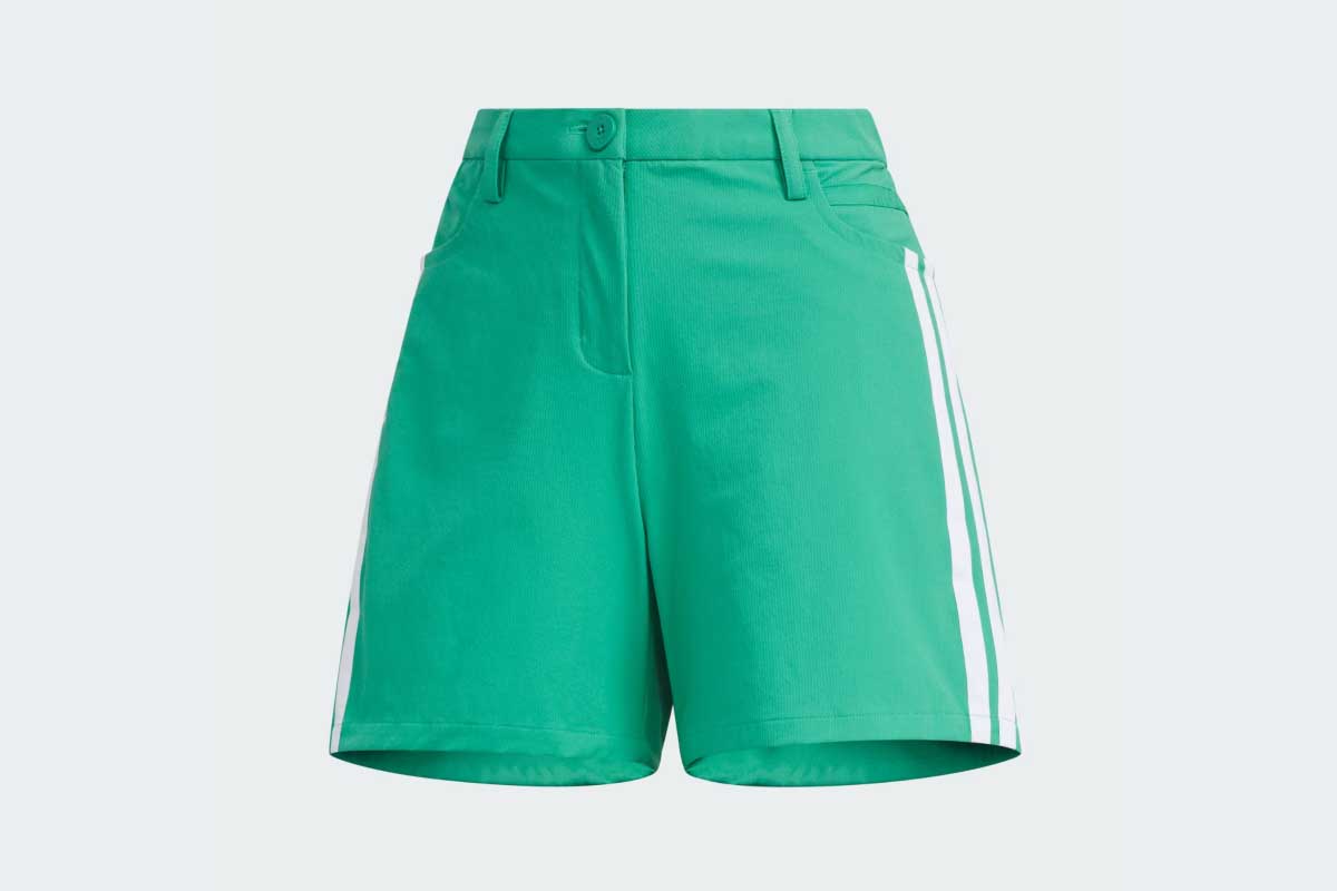 ＜2日目＞スリーストライプス 5インチ ショーツ／セミコートグリーン　1万2100円（税込み）　※アディダス公式サイトより