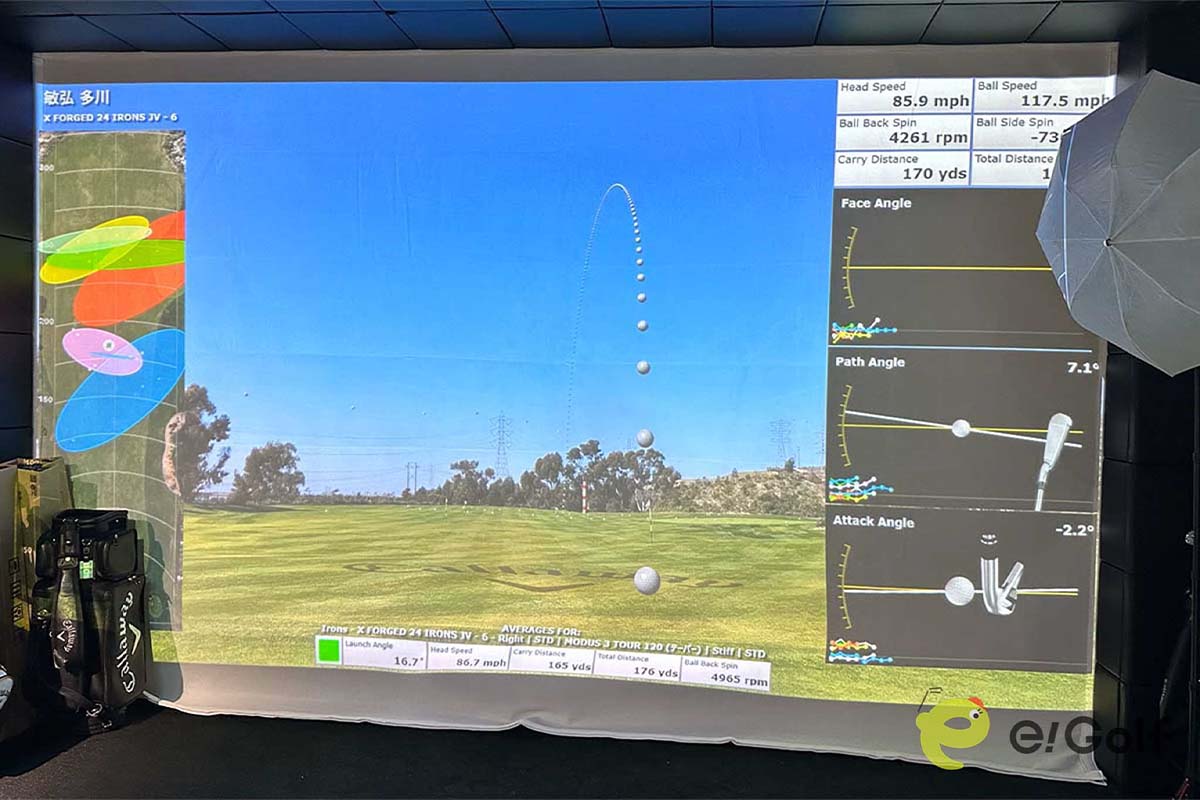 このようなデータで自分のショットを分析できる