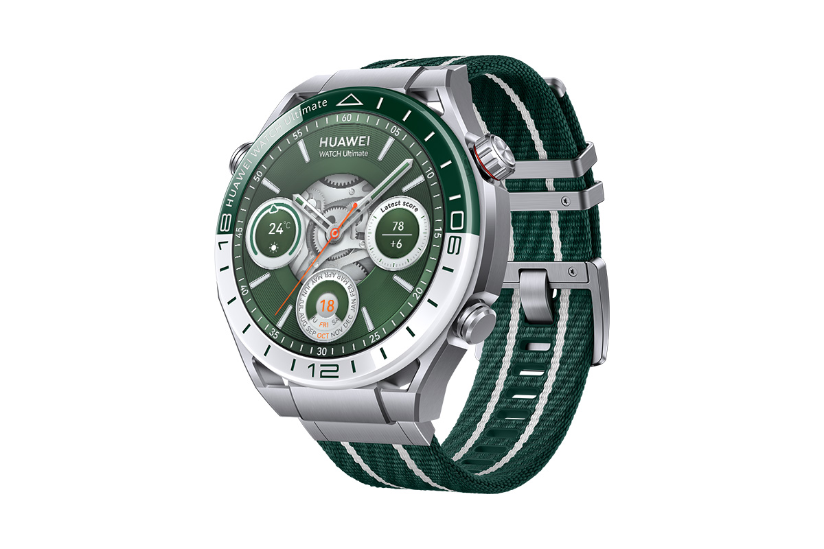ファーウェイ・ジャパン 「HUAWEI WATCH Ultimate」 グリーンのコンポジットウーブン