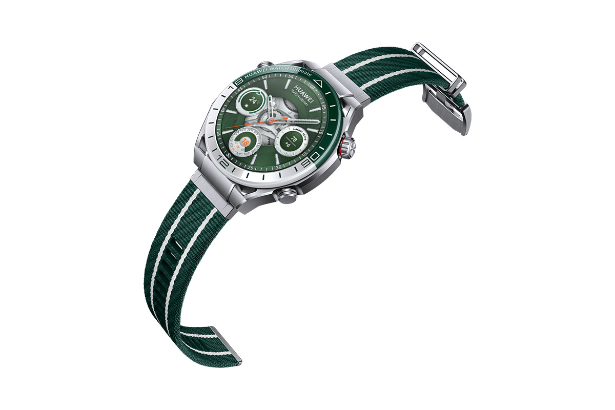 ファーウェイ・ジャパン 「HUAWEI WATCH Ultimate」 グリーンのコンポジットウーブン
